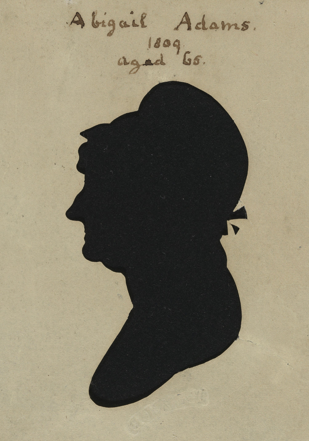 Silhouette of Abigail Adams on Parchment