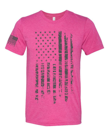 Faded Glory, the US Flag, on a pink shirt.