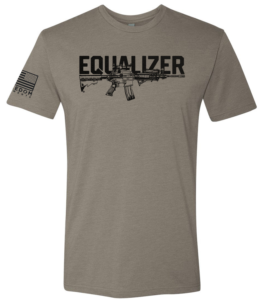 Equalizer t-shirt with firearm. Taken from the Ronald Reagan Quote