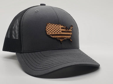 Charcoal American Flag Hat | Men's Trucker Hat | Freedom Elements